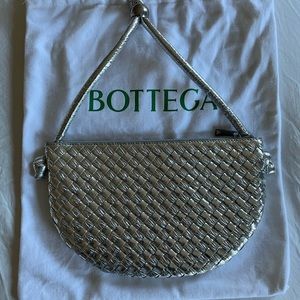 Bottega Veneta Small Intrecciato Turn Bag, Metallic